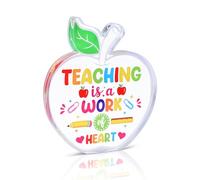 LOOPES Thank You Teacher Gifts Engraved Acrylic Apple Appreciation Teacher Gifts Card Teacher Leaving Gifts Graduation Thank You Gift for Women Men Teacher Nursery Assistant Birthday Christmas