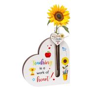 LOOPES Thank You Teacher Gifts,Wooden Plant Plaque Teacher Gift for Women/Men Appreciation Teacher Gifts,School Leavers Gifts Presents for Teaching Assistant Nursery Teacher from Student（No plants）