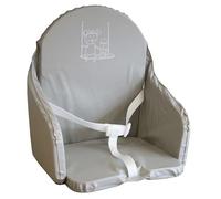 Looping Baby Highchair Cushion | Waterproof PVC, with Straps, Made in France | Light Grey