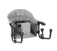 Looping Foldable Baby Table Seat | 4-Point Secure Attachment, Portable and Compact | Heather Grey