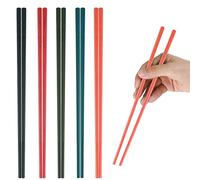 loopki Fiberglass Chopsticks, Reusable Chopsticks Set Dishwasher Safe, 5 Colors Chop Sticks with Non-Slip Design (Huakai)