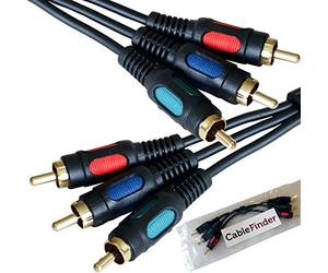 Loops 0.15m 3RCA Male to 3 Phono Plug Patch Cable/Lead - RGB Component DVD CCTV Short
