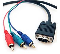 Loops 0.2m VGA Male to 3 RCA RGB/Component Plug Cable - YpbPr PC/Laptop Video Patch Lead
