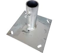 Loops 1.5-2” Heavy Duty Pole/Mast Ground Base Plate -Galvanised Stand/Mount Aerial Satellite Dish