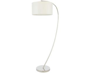 Loops 1.5m Curved Floor Lamp Nickel & White Shade Arched Standing Living Room Light in Metallics Loops Metallics