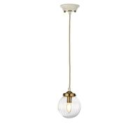 Loops 1 Bulb Ceiling Pendant Cream Painted Aged Brass Finish Plated LED E14 60W in Metallics Loops Metallics