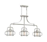 Loops 1 Bulb Ceiling Pendant Light Fitting Brushed Nickel LED E27 60W Bulb in Metallics Loops Metallics