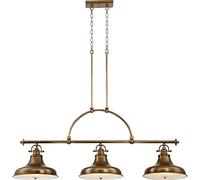 Loops 1 Bulb Ceiling Pendant Light Fitting - Weathered Brass - LED E27 100W Bulb