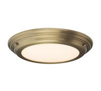 Loops 1 Bulb Flush Light Low Ceiling Aged Brass Finish LED 25W Bulb in Metallics Loops Metallics
