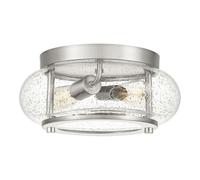 Loops 1 Bulb Flush Light Low Ceiling Brushed Nickel LED E27 60W Bulb in Metallics Loops Metallics