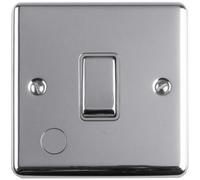 Loops 1 Gang 13A Unswitched Fuse Spur Polished Chrome & Grey Metal Mains Isolation