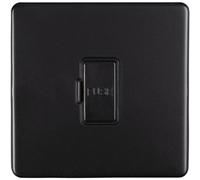 Loops 1 Gang 13A Unswitched Fuse Spur Screwless Matt Black Rocker Mains Isolation