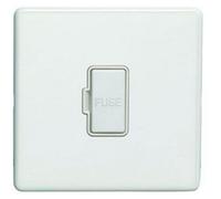 Loops 1 Gang 13A Unswitched Fuse Spur Screwless Matt White Rocker Mains Isolation
