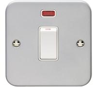 Loops 1 Gang 20A Single Light Switch & Neon Heavy Duty Metal Clad Dp Appliance Rocker