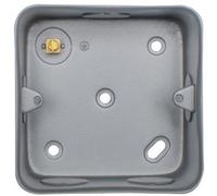 Loops 1 Gang 40mm Surface Mount Metal Clad Back Box Switches & Sockets Rounded Earth