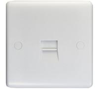 Loops 1 Gang Bt Extension Telephone Wall Socket White Plastic Secondary Outlet