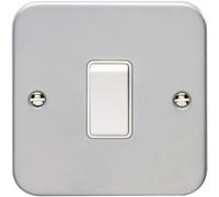 Loops 1 Gang Single 10A Intermediate Light Switch Heavy Duty Metal Clad White Rocker