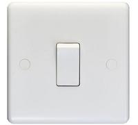 Loops 1 Gang Single 10A Light Switch 1 Way - White Plastic Wall Plate Outlet Rocker