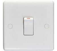 Loops 1 Gang Single 20A Dp Switch - White Plastic Wall Plate Outlet Kitchen Appliance
