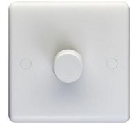 Loops 1 Gang Single 400W Led 2 Way Rotary Dimmer Switch White Light Dimming Plate