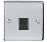 Loops 1 Gang Single Bt Telephone Master Socket Polished Chrome Wall Outlet Face Plate