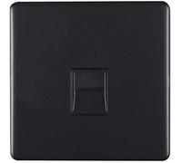 Loops 1 Gang Single Bt Telephone Master Socket Screwless Satin Steel Wall Face Plate