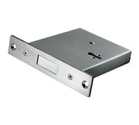 Loops 1 Lever Mortice Deadlock Architectural Door Lock 106mm Depth Satin Steel in Metallics Loops Metallics