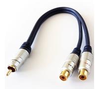 Loops 1 RCA Male to 2 Phono Female Splitter Y Adapter Cable/Lead - T Subwoofer Audio Sub