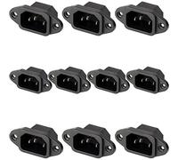 Loops 10 Pack | IEC C14 Power Socket | 10A Screw in PCB Inlet | Panel Chassis Mount Connector | Female Kettle Wall Accessories | 3 Pin Mains Bulkhead Amp