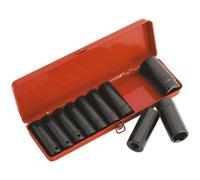 Loops 10 Piece Impact Socket Set - 1/2" Sq Drive - Deep Sockets - Corrosion Resistant Loops Multicolor