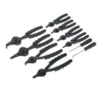 Loops 10 Piece Internal External Circlip Pliers Set - Heat Treated Steel - Vinyl Grips in Metallics Loops Metallics
