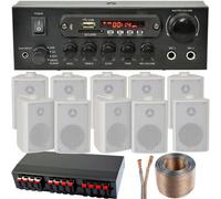 Loops 10 Speaker 5 Zone Background Music Kit Bluetooth Sound System Restaurant Shop