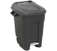 Loops 100 Litre Capacity Wheelie Bin with Foot Pedal - Two 200mm Wheels - Black Loops Black