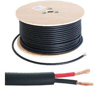 100m Double Insulated Speaker Cable 1.15mm² Black 100V Line Volt PA System Reel Drum Loops Black One Size