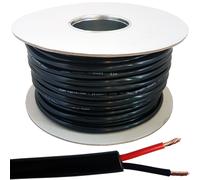 Loops 100m Outdoor Garden Speaker Wire Cable 1.5mm ² Stranded CCA Flex Reel 100V in Black Loops Black