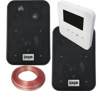 Loops 100W Bluetooth Wall Mounted Amplifier & 2X 70W Black Wall Speakers System