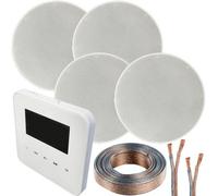 Loops 100W Bluetooth Wall Mounted Amplifier & 4X 70W Slim Ceiling Speaker Kit