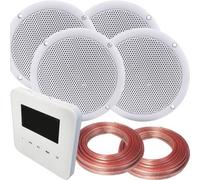 Loops 100W Bluetooth Wall Mounted Amplifier & 4X 80W Stereo Ceiling Speaker Kit