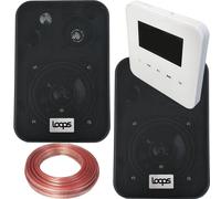 Loops 100W WiFi & Bluetooth Wall Mounted Amplifier & 2x 70W Black Wall Speakers System Loops Black
