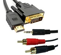 Loops 10m PC to HDTV Cable Kit - HDMI to DVI-D & 3.5mm to 2 RCA Cable