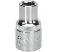 Loops 10mm Steel Drive Socket - 1/2" Square Drive - Chrome Vanadium Wrench Socket in Metallics Loops Metallics