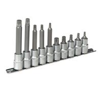 Loops 10pc Spline Socket Bit Set - 1/2" Square Drive - M5 to M12 Long & Short Shafts Loops Multicolor
