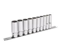 Loops 10pc UNIVERSAL DEEP Metric Socket Set - 3/8" Sq TOTAL DRIVE Fits Most Fasteners Loops Multicolor