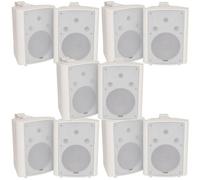 Loops 10X 180W White Wall Mounted Stereo Speakers 8" 8Ohm Loud Premium Audio & Music