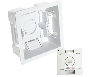 Loops 10x 35mm Deep Single Plastic Dry Lining Back Box - 1 Gang Wall Flush Mount Pattress