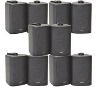 Loops 10X 70W 2 Way Black Wall Mounted Stereo Speakers 4" 8Ohm Mini Background Music