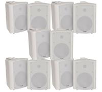 Loops 10X 90W White Wall Mounted Stereo Speakers 5.25" 8Ohm Quality Home Audio Music