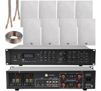 Loops 1100W Bluetooth Sound System & 8X 140W In Wall Speakers - 4 Zone Multi Room Amp