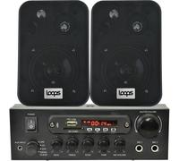 110W Bluetooth Amplifier & 2x Corner Wall Speakers Compact Wireless HiFi TV Kit