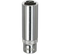 Loops 11mm Forged Steel DEEP Drive Socket - 1/4" Square Drive Polished Chrome Vanadium in Metallics Loops Metallics